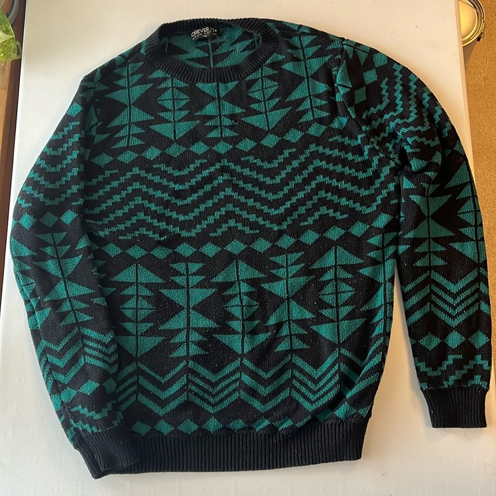 Forever 21+ green and black sweater 3x